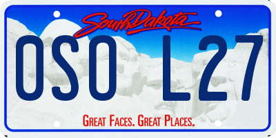 SD license plate 0SOL27