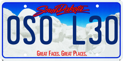 SD license plate 0SOL30