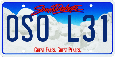 SD license plate 0SOL31