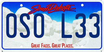 SD license plate 0SOL33