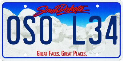SD license plate 0SOL34