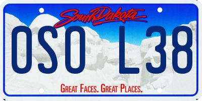 SD license plate 0SOL38