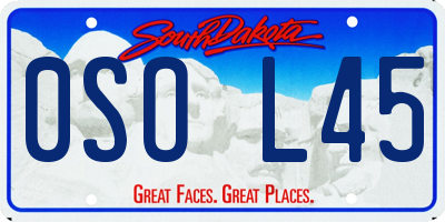 SD license plate 0SOL45