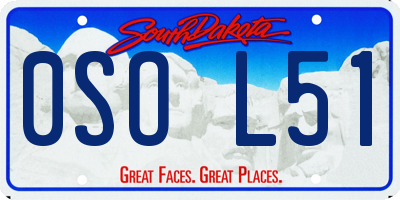 SD license plate 0SOL51