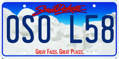 SD license plate 0SOL58