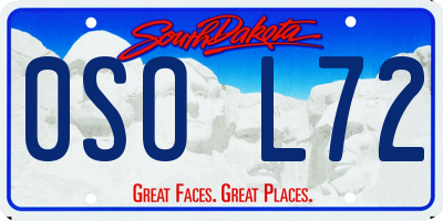 SD license plate 0SOL72