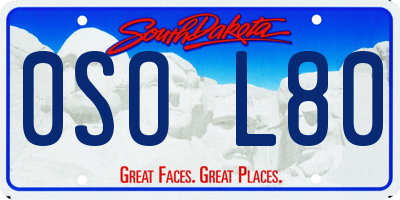 SD license plate 0SOL80