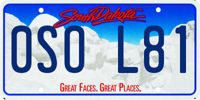 SD license plate 0SOL81