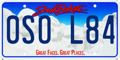 SD license plate 0SOL84