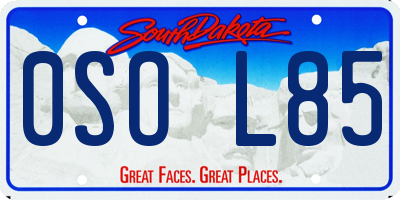 SD license plate 0SOL85