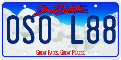SD license plate 0SOL88