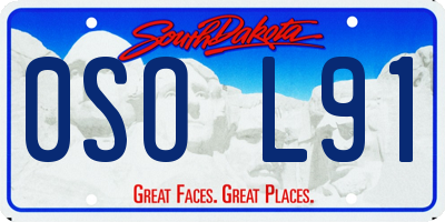 SD license plate 0SOL91