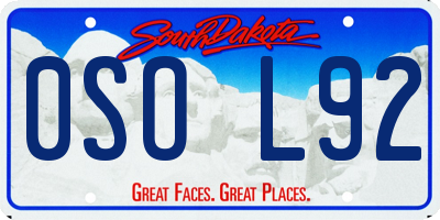 SD license plate 0SOL92