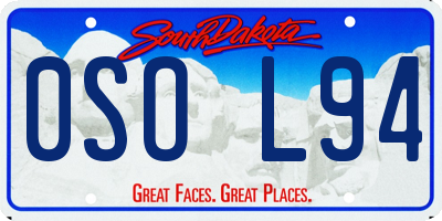 SD license plate 0SOL94