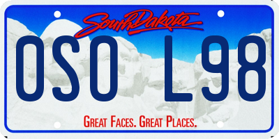 SD license plate 0SOL98
