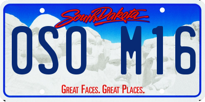 SD license plate 0SOM16