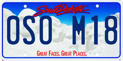 SD license plate 0SOM18