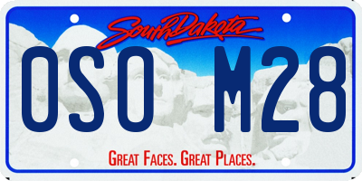 SD license plate 0SOM28