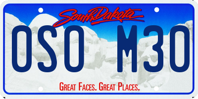 SD license plate 0SOM30