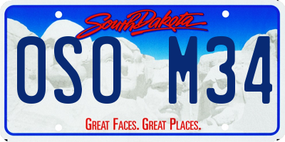 SD license plate 0SOM34