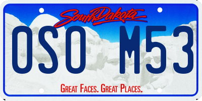 SD license plate 0SOM53