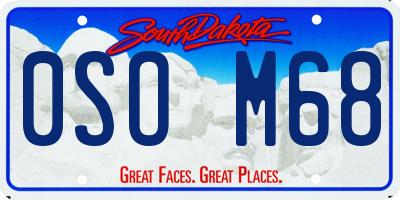 SD license plate 0SOM68