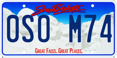 SD license plate 0SOM74