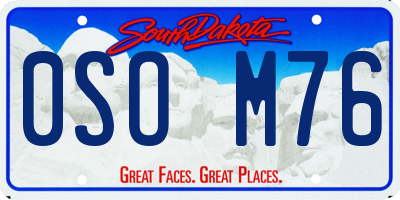 SD license plate 0SOM76
