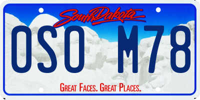 SD license plate 0SOM78