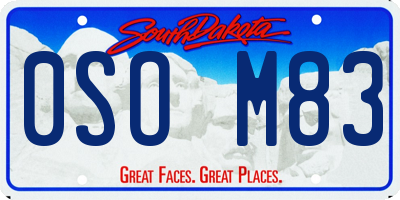 SD license plate 0SOM83