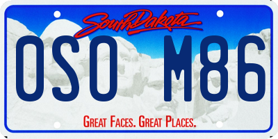 SD license plate 0SOM86