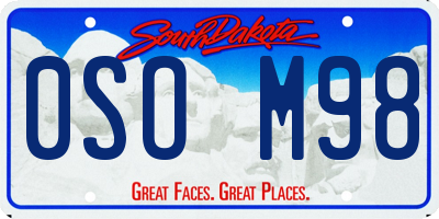 SD license plate 0SOM98