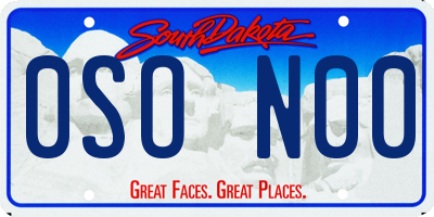 SD license plate 0SON00