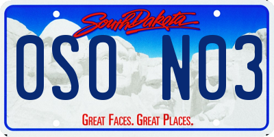 SD license plate 0SON03