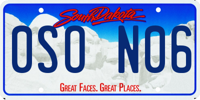 SD license plate 0SON06