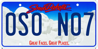 SD license plate 0SON07