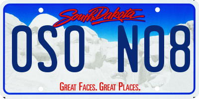 SD license plate 0SON08