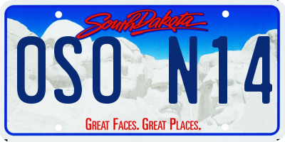 SD license plate 0SON14