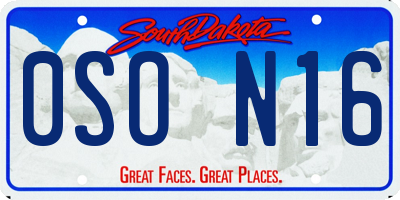 SD license plate 0SON16