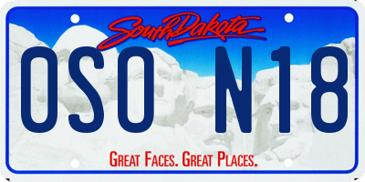 SD license plate 0SON18