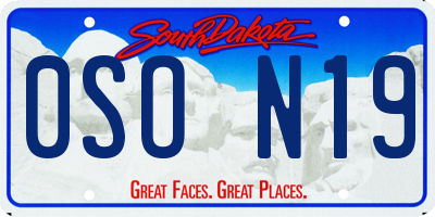 SD license plate 0SON19