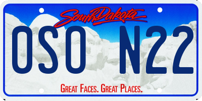 SD license plate 0SON22