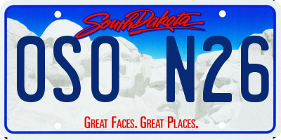 SD license plate 0SON26
