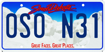 SD license plate 0SON31