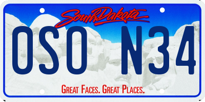 SD license plate 0SON34