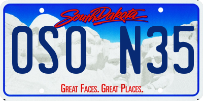 SD license plate 0SON35