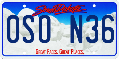 SD license plate 0SON36