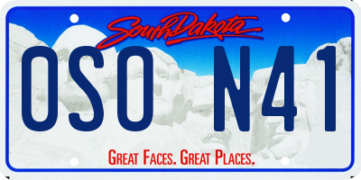 SD license plate 0SON41