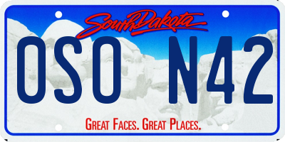 SD license plate 0SON42