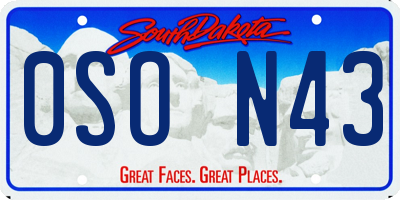 SD license plate 0SON43